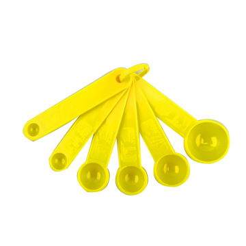 6pcs en plastique jaune cuillères à mesurer outils de cuisson