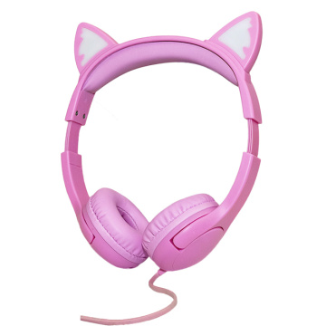 fone de ouvido de gato com LED para crianças brilhantes