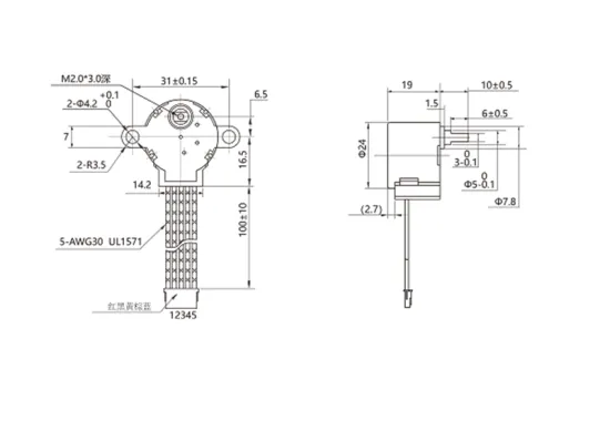 Maintex 24BYJ48 5V Screw Geared Reducer Stepper Motor