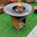 Outdoor gas grill corten steel metal barbecue