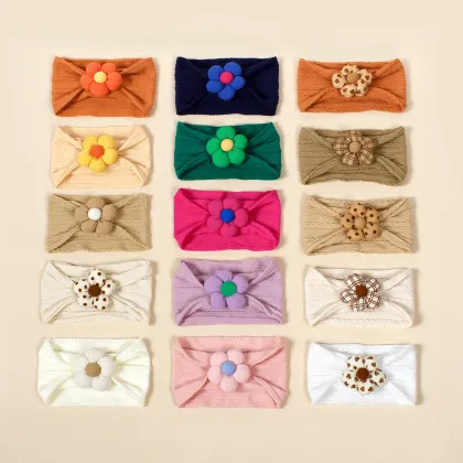 Nylon Flower Ornament Hairband for Baby Girls