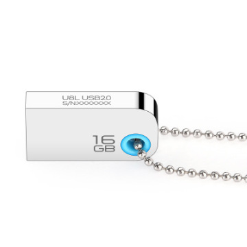 Zilverkleurige metalen mini-USB-flashdrive 8GB-128GB