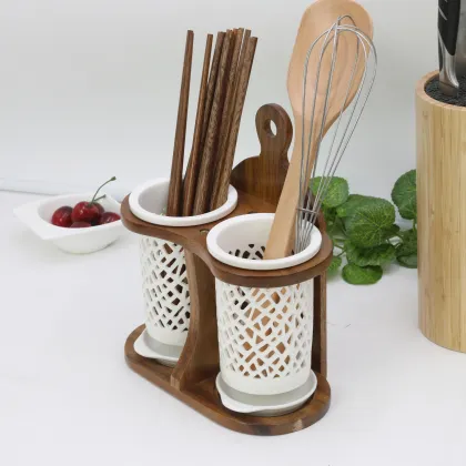 Wooden Kitchen Utensils Set chopsticks kitchenware holder