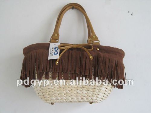 2013New style Corn husk women shopping handbag