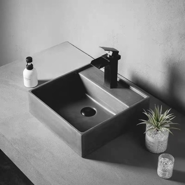 Black concrete bathroom cement wash basin