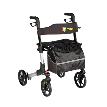 Portable Double Folding Mobility Rollator For Elderly