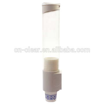 Plastic Paper Folding Cup Holder with Hinged Flip-Cap