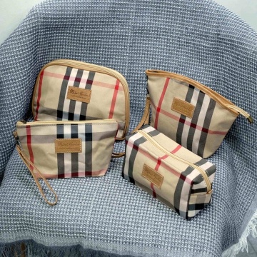 Waterproof Plaid Storage Bag for Travel and Toiletries
