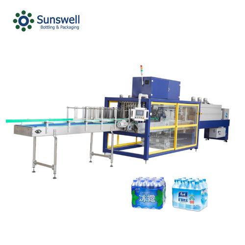 Automatic shrink wrapping machine for PET bottle