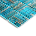 50x50 ubin mosaik kaca biru untuk kerajinan