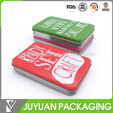 Fashion colored small gift tin box for gift cards packaging
