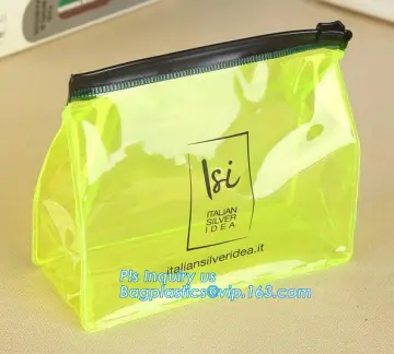 vinyl PVC storage bag with slider zipper and handles, vinyl frosted pvc gusset side cosmetic bag with slider zipper