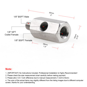 1/8BSPT Oil pressure sensor connector gauge adapter