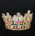 Tiara a strass tondo con strass da 3,9 pollici