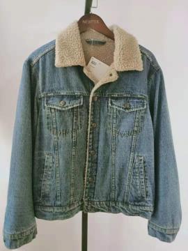 denim berber kerah bulu mens jaket kasual