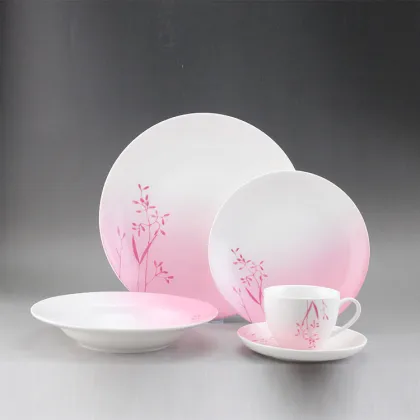 Customized White Bone Porcelain Dinnerware Pad Printing