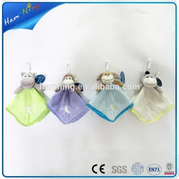 cheap stuffed soft plush animal toy 100% cotton baby blanket toy