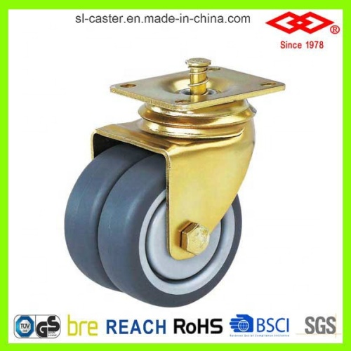 75mm inflight trolley twin caster with ball bearing