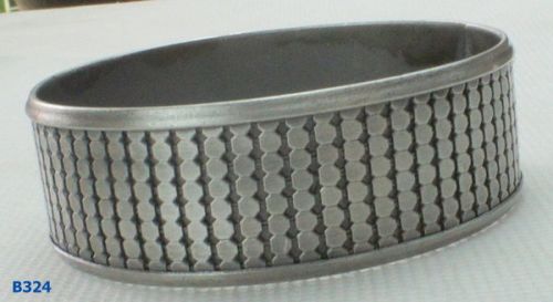 Unisex Silver Ox Color Beaded Metal Cuff Bangle Bracelet For Gift 36g