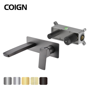 Brushed Nickel Brass Bathroom Faucet Wall