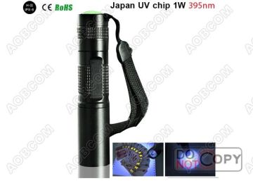 Aluminum Uv Flashlight With Japan 1w 395nm Uv Chip For Professional Use Uv566, Led Uv Flashlight