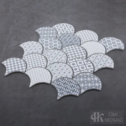 Glossy Fish Scale Kitchen Inkjet Mosaic