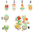 Cute Planar Flatback Fruit Popsicle Kiwi Pitaya Resin Beads for Baby Children Jewelry Accessory