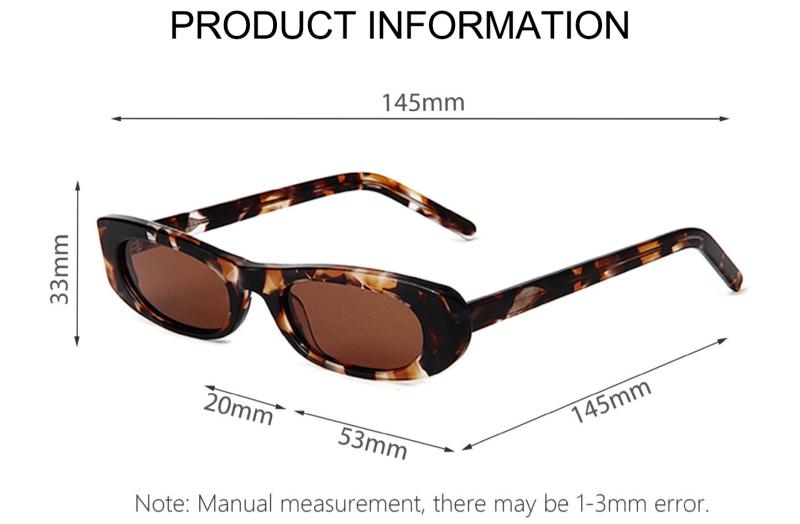 Custom Retro Y2K Oval Sunglasses ME2008 size