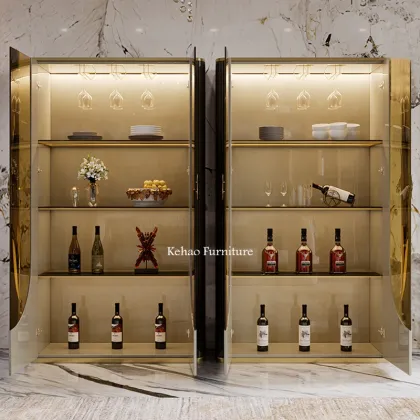Luxury Italian Wooden Furniture: Living Room Glass Wall Cabinets & Royal Cabinets