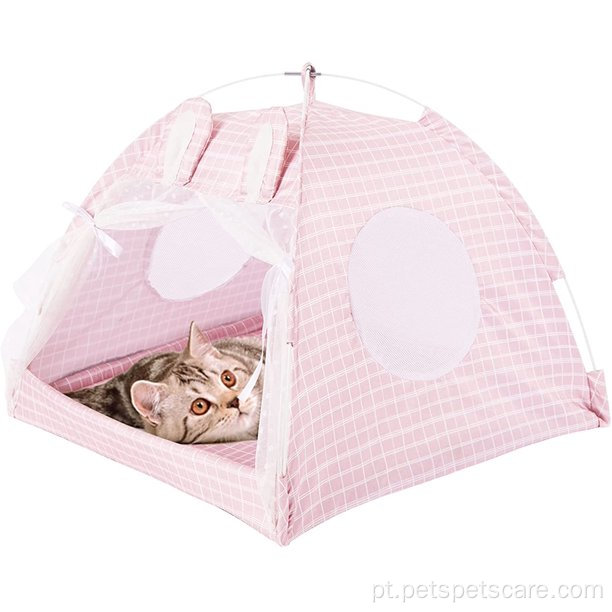 Casa de gato de cachorro de estimação dormindo cama de tenda macia