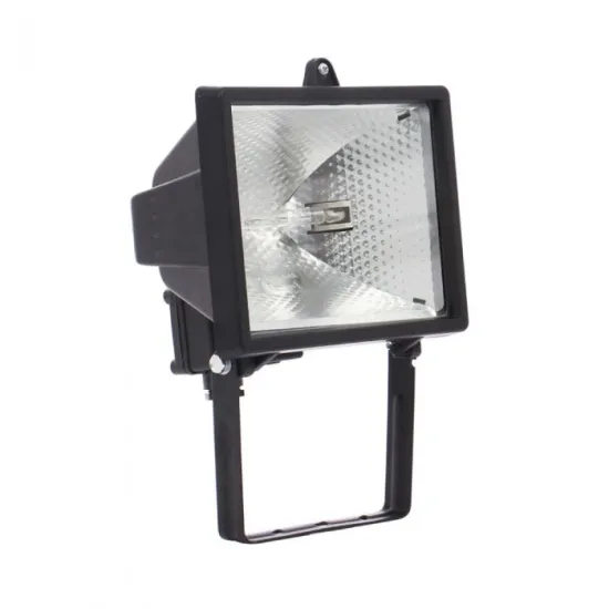 Black Aluminium Outdoor Security Wall-Mounted Flood Light with 400W Halogen Lamp