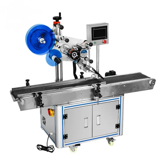 Automated Label Applicator Machine with Date Printing for Card Boxes, Bottles, and Flat Surface Stickers