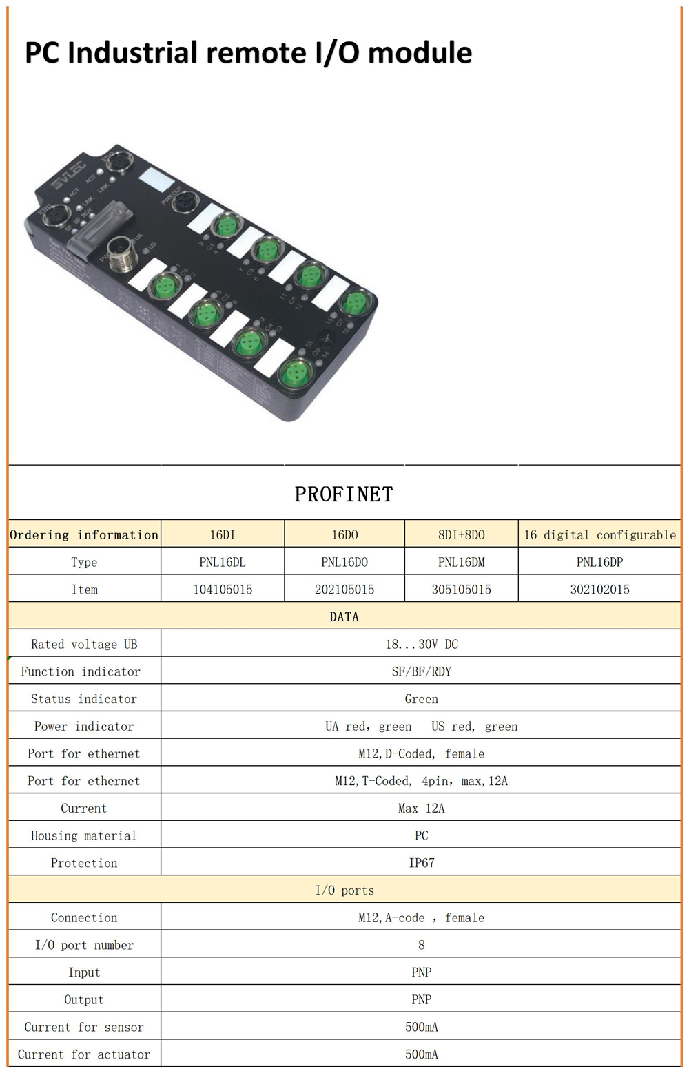 Remote I/o Module Profinet Plastic Housing Bus Module, High Quality ...