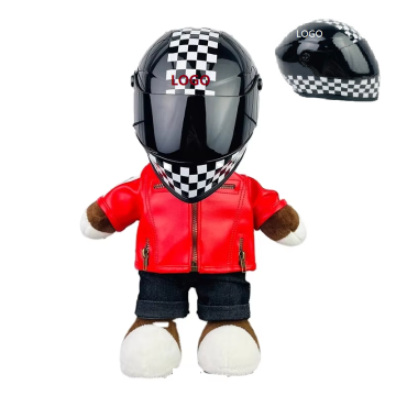 2024 New Model Small Hand Decoration 33CM Motorcycle Doll Helmet Pet Toy