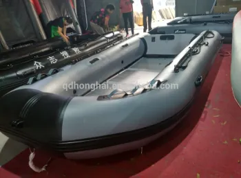 HH-S430 dark green Inflatable orange Boat With Aluminum Floor for fishing