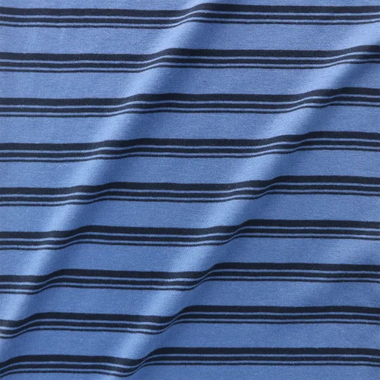 Breathable High Quality POLY65% COTTON35% Stripes Pattern Single Jersey Knitted shirt Fabric For Men Women