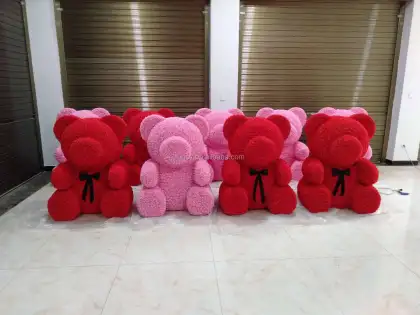 70cm Giant Teddy Bear & Foam Rose Gift Set
