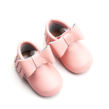 Sapatos de bebê rosa recém-nascido bowknot bebê menina mocassins