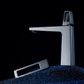 Minimalist Brushed Gunmetal Gray Basin Faucet