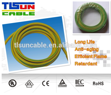 single conductor Cable yellow green lighting wire