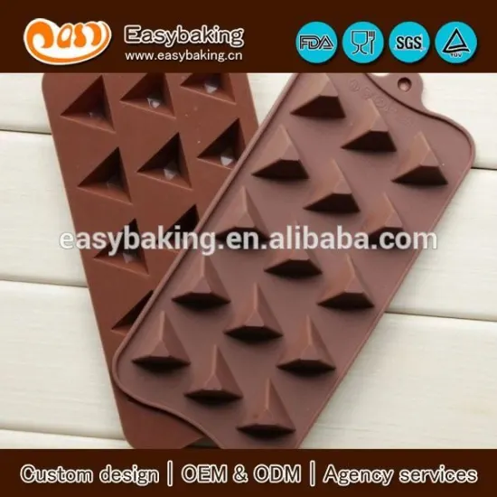 Customized triangle silicone chocolate molds in cake molds
