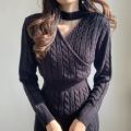 Mini-robe de bodycon de femme en V pour femmes