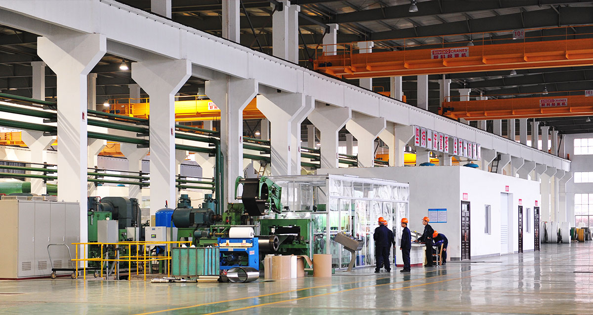 stainless steel coil production line work shop flatting