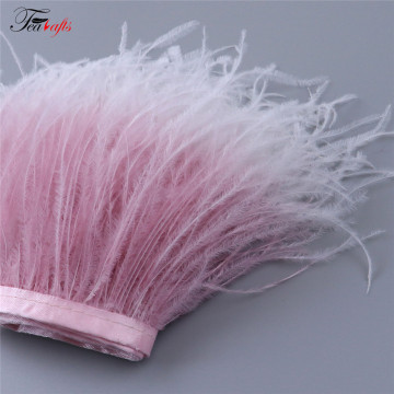 1.5 Ply Leather with Pink and White Ostrich Trim: Premium Fabric for Luxury Costumes, Wedding Dresses, and Boutiques
