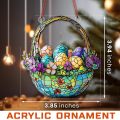 Vitray Paskalya Yumurtası Sepeti Akrilik Suncatcher