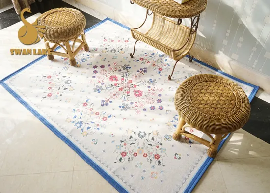 Factory Round dining table floor chenille carpet