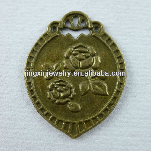 Flat Metal Bronze Rose Coin Pendant Accessories Pendants Scarf