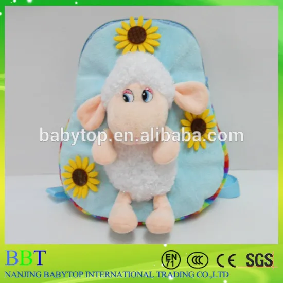China manufacture plush sheep bag for kids soft animal backpack