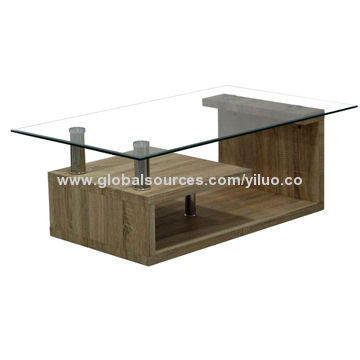 Tempered glass MDF coffee table, measures 1100*650*395mm