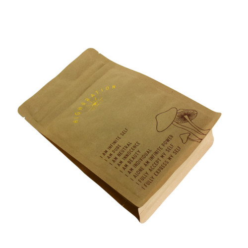 Custom eco barrier box bottom coffee pouches